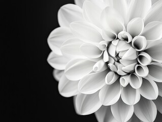 White flowers on black background
