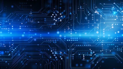 Obraz premium Futuristic digital cityscape with glowing lines and data servers