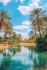 Fototapeta premium Palm tree beach landscape