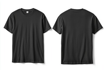 Black Tshirt Mockup Front and Back Isolated created with Generative AI