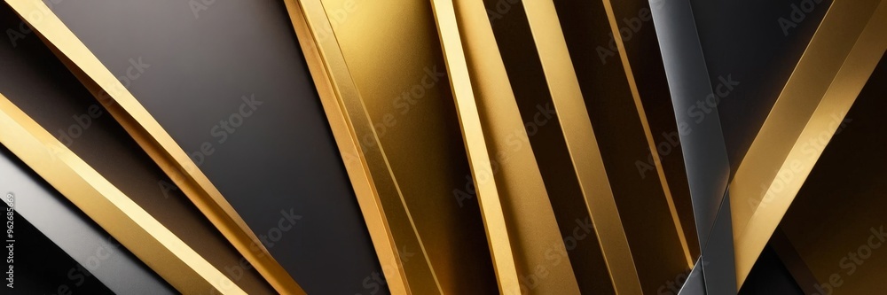 Poster abstract background with intersecting golden and black stripes.