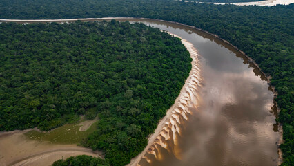 NANAY RIVER IN THE PERUVIAN AMAZON DURING THE DRY SEASON OF THE RIVERS, AMAZONIAN BEACHES IN THE...