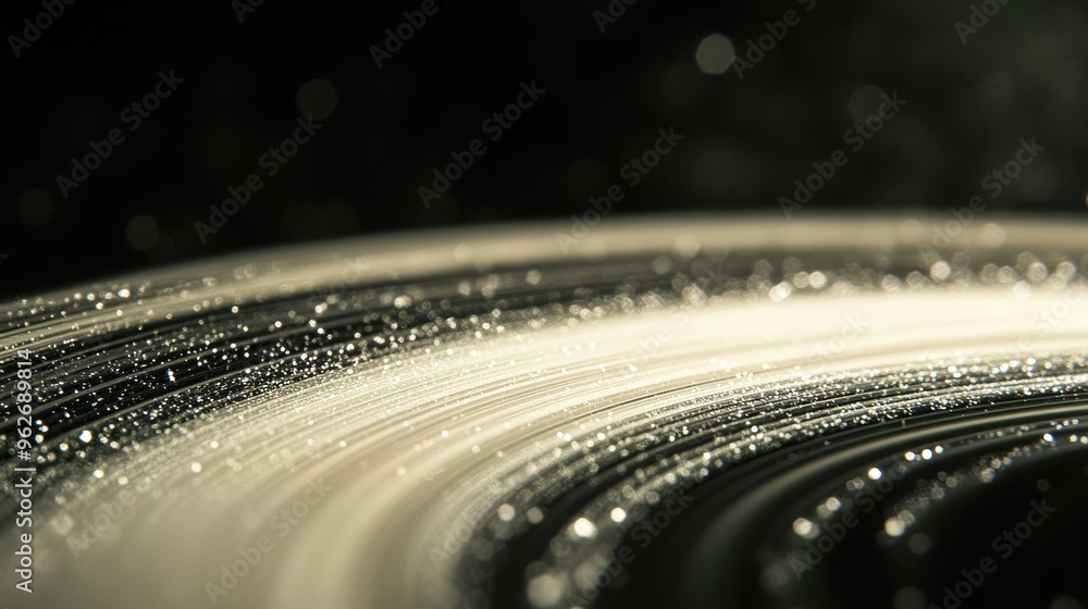 Poster abstract depiction of swirling lines with sparkling elements, evoking a sense of motion.
