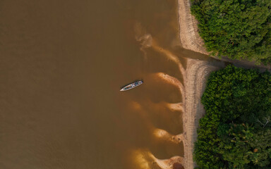 NANAY RIVER IN THE PERUVIAN AMAZON DURING THE DRY SEASON OF THE RIVERS, AMAZONIAN BEACHES IN THE...