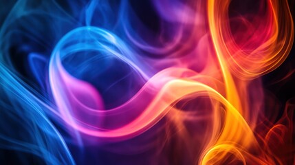 Abstract flowing smoke in vibrant colors creating a dynamic visual effect.