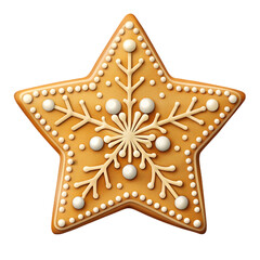 traditional christmas cookie vector star isolated on transparent background