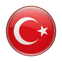 turkey flag badge isolated on transparent background