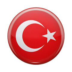Obraz premium turkey flag badge isolated on transparent background