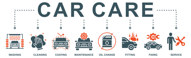 Car care banner web icon vector illustration concept with icon