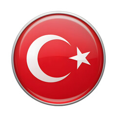 Obraz premium turkey flag badge isolated on transparent background