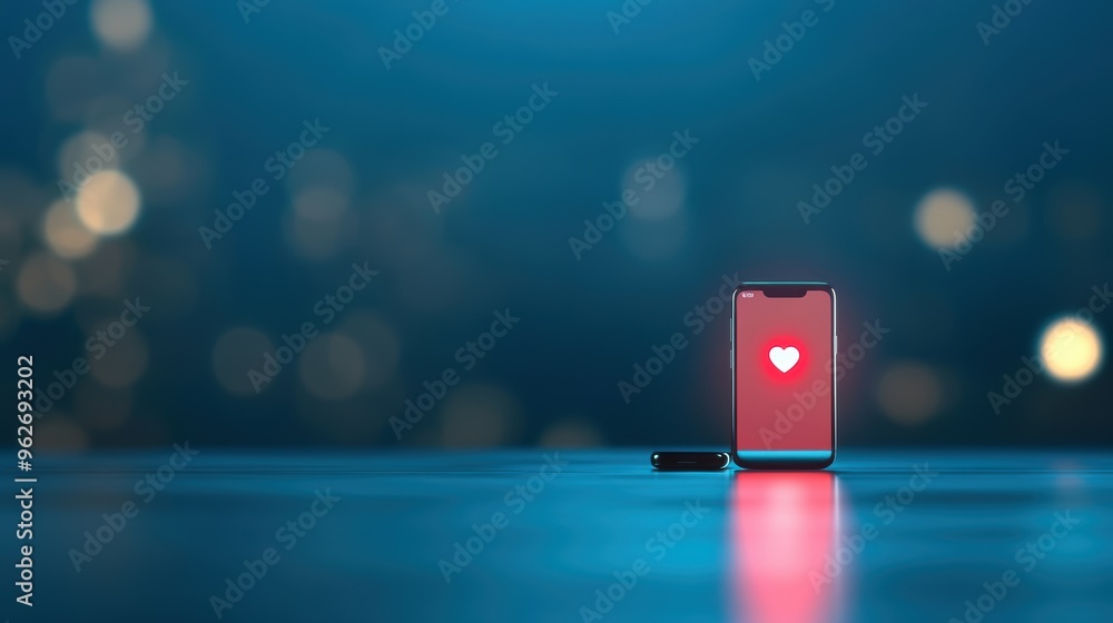 Poster a smartphone screen displaying a missed call notification, with a red missed call icon emphasizing t