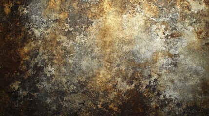 Abstract grunge background texture featuring a mixture of dark brown, gold, and gray colors, ideal for design projects and artistic work.