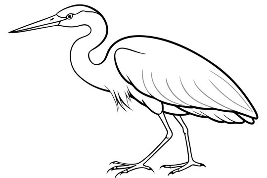 recommend clip art: heron line art, heron bird vector illustration, heron bird outline icon
                    