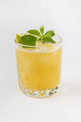 cocktail with lime and mint