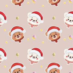 Merry Christmas gift wrap pattern. Illustrations of gifts and card Winter Holidays art pattern templates. Christmas design basic red and green. Holiday aesthetics embrace all the colors