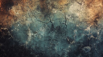 Abstract rustic texture with cracks and weathered colors, creating a vintage, worn effect perfect for backgrounds and artistic designs.