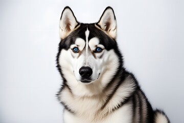 Obraz premium Alaskan husky animal on white background, Ai Generated