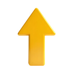 yellow arrow up isolated on transparent background