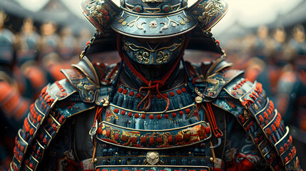 Fototapeta premium Samurai Armor Illustration - A Detailed Look at Traditional Japanese Armor