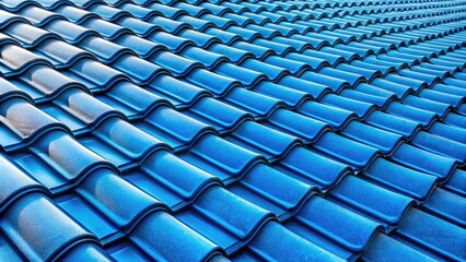 Obraz premium Close-up of blue roof tiles with abstract textured background surface, blue, roof, tiles, close-up, abstract, textured