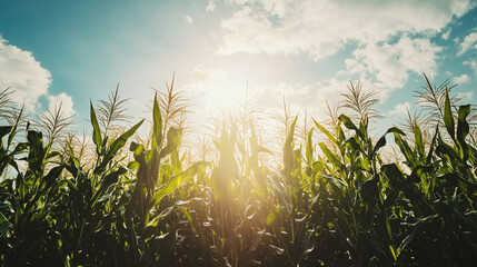 Golden Sunrise over Cornfield