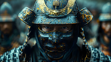 Obraz premium Samurai Warrior in Armor Illustration