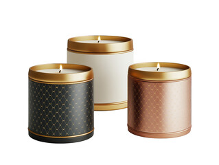 Scented Candles in Gold  Black  and White Jars