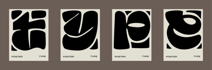 Bold lettering type poster design for print