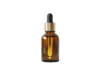 Glass Dropper Bottle with Golden Cap and Liquid Inside