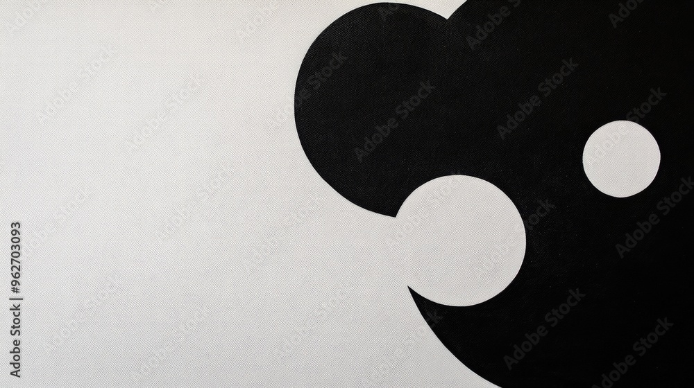 Aufkleber modern abstract composition with black and white geometric shapes, creating a balanced and minimalis