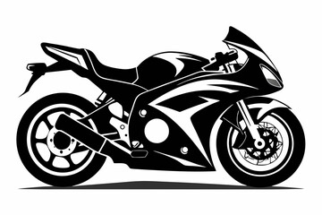 Motorcycle racing silhouette vector illustration, Super bike, sports bike