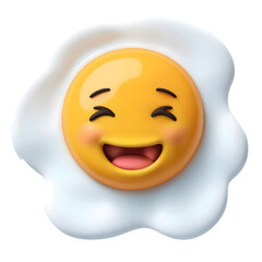 Fototapeta premium 3D icon of a smiling fried egg