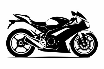 Motorcycle racing silhouette vector illustration, Super bike, sports bike