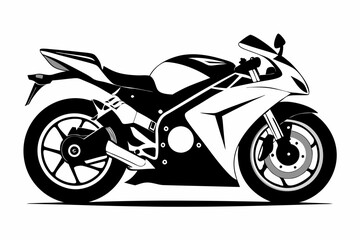 Motorcycle racing silhouette vector illustration, Super bike, sports bike