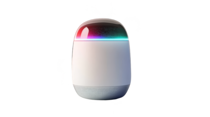 White Smart Speaker with RGB Light and Speaker Grill
