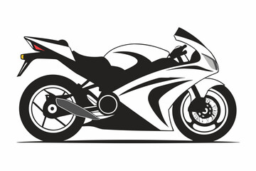 Motorcycle racing silhouette vector illustration, Super bike, sports bike