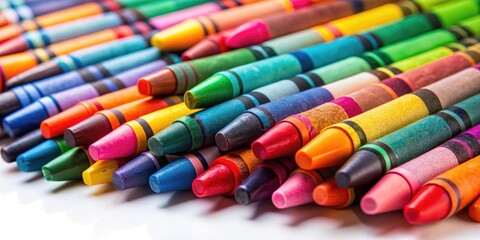 Vibrant and colorful wax crayons for artistic projects , vibrant, colorful, wax, crayons, art, supplies, drawing, creativity