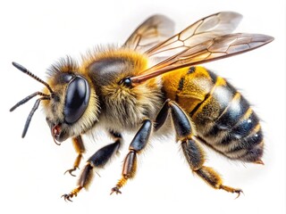 Bee flying in the yellow follower.