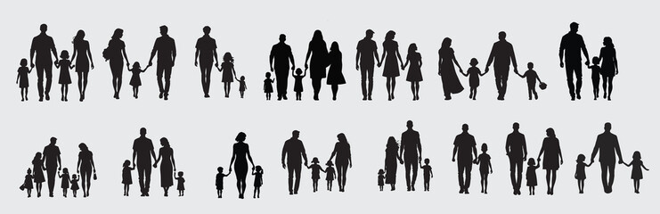 Family silhouette set