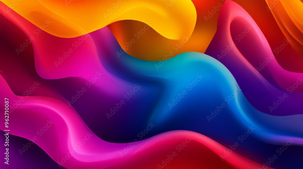 Aufkleber vibrant abstract waves of colorful fluid shapes blending seamlessly, creating a stunning and dynamic