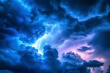 Obraz premium beautiful thunder in the sky , ai