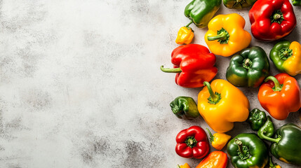 Colorful Bell Peppers on Dark Background