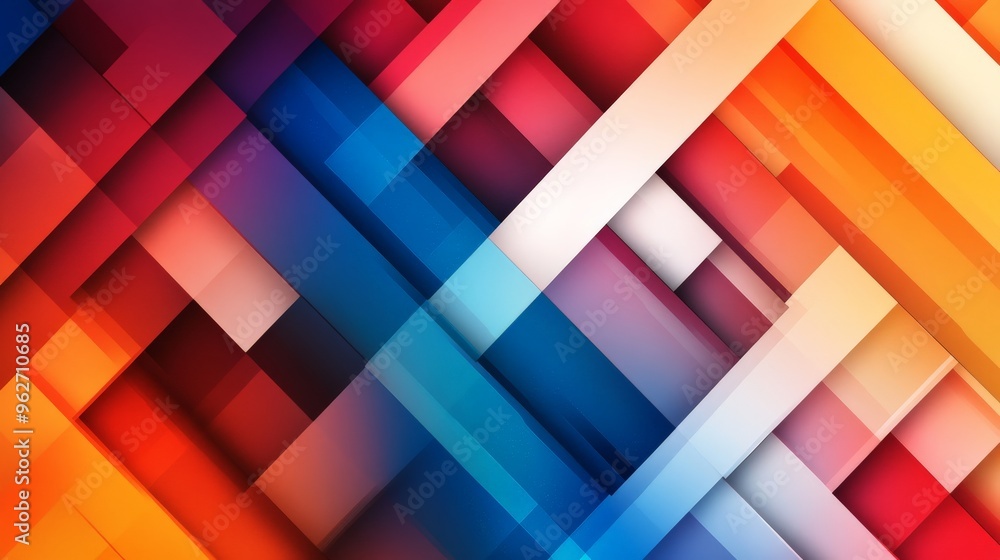Poster vibrant geometric abstract background featuring overlapping colorful rectangles, perfect for modern 