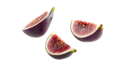 Fresh figs slices isolated transparent background