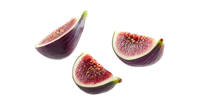 Fresh figs slices isolated transparent background