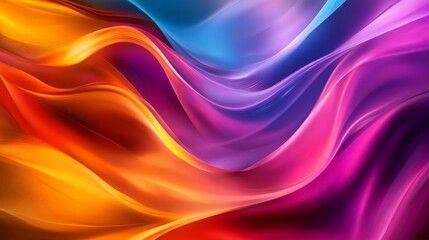 Obraz premium Vivid, colorful abstract background with flowing, smooth waves of rich, vibrant hues creating a dynamic and energetic visual effect.