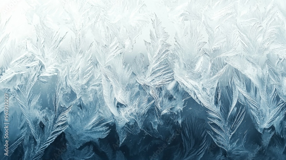 Aufkleber frost pattern on window pane abstract winter background