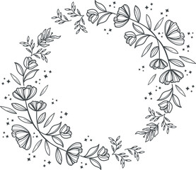 Elegant floral logo elements. Borders and dividers, frame corners and branch