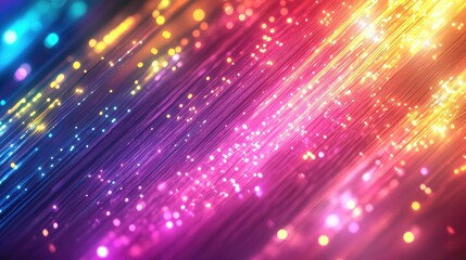 Fototapeta premium colored electric cables and led. optical fiber, intense colors, background for technology