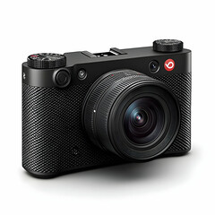 Black Digital Camera with Lens - Realistic Image